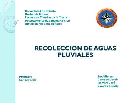RECOLECCION DE AGUAS PLUVIALES
