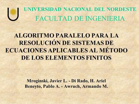 UNIVERSIDAD NACIONAL DEL NORDESTE