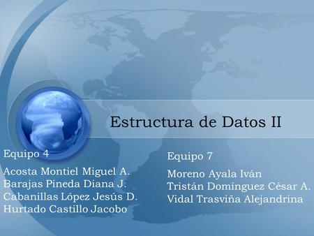 Estructura de Datos II Equipo 4 Equipo 7 Acosta Montiel Miguel A.