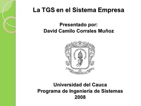 David Camilo Corrales Muñoz Programa de Ingeniería de Sistemas