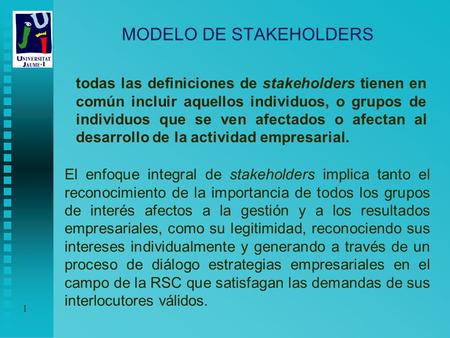 MODELO DE STAKEHOLDERS