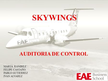 SKYWINGS MARTA RAMIREZ FELIPE CASTAÑO. PABLO GUTIERREZ IVAN ALVAREZ AUDITORIA DE CONTROL.