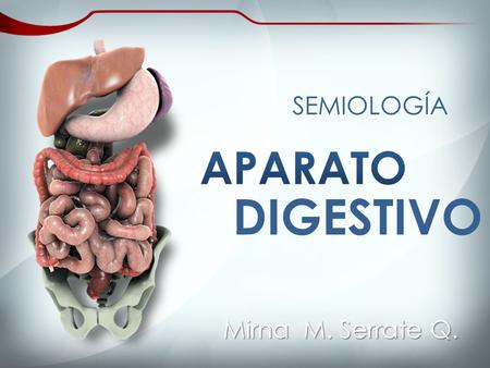 Mirna M. Serrate Q. DIGESTIVO SEMIOLOGÍA Realización: Anamnesis Examen físico Exámenes complementarios; SINDROMES MAS FRECUENTES.