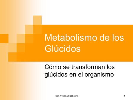 Metabolismo de los Glúcidos