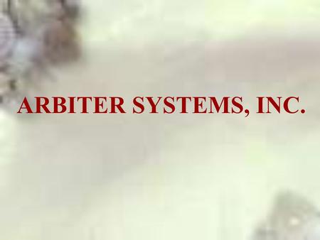 ARBITER SYSTEMS, INC.. Sincronización vía GPS GPS: Una solución práctica para un viejo problema.