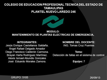 MANTENIMIENTO DE PLANTAS ELECTRICAS DE EMERGENCIA.