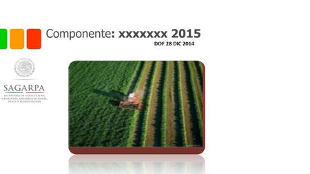 Componente: xxxxxxx 2015 DOF 28 DIC 2014. Componente: xxxxxxxx Población objetivo Personas físicas o morales que se dediquen a actividades agrícolas cuyos.