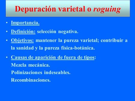Depuración varietal o roguing