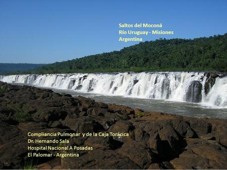Compliancia Pulmonar y de la Caja Torácica Dr. Hernando Sala Hospital Nacional A Posadas El Palomar - Argentina Saltos del Moconá Río Uruguay - Misiones.