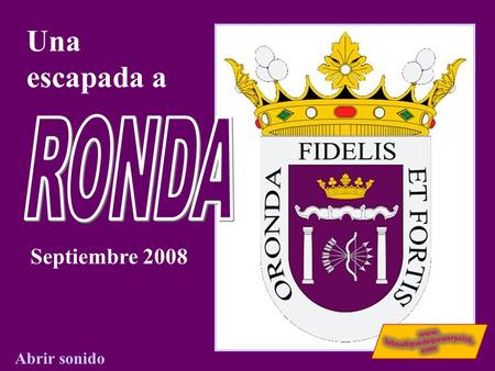 Una escapada a Abrir sonido Septiembre 2008 La Ronda andalusí Baños árabes – Sala de recepción.