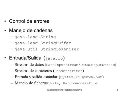 El lenguaje de programación Java