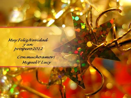Con mucho amor! Miguel Y Lucy Muy Feliz Navidad y un prospero 2012.