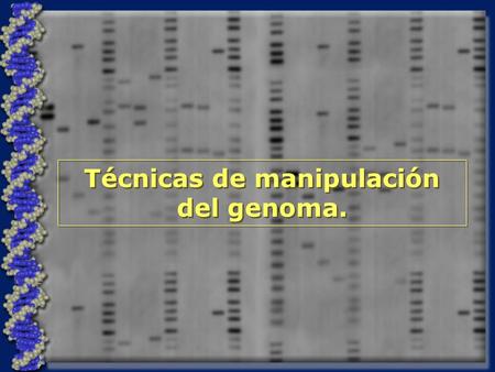 Técnicas de manipulación del genoma.. Pero,¿qué necesitaremos recordar?