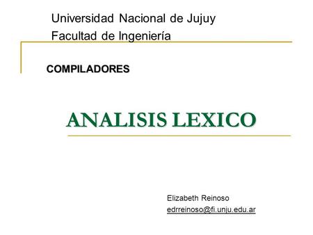 Universidad Nacional de Jujuy Facultad de Ingeniería