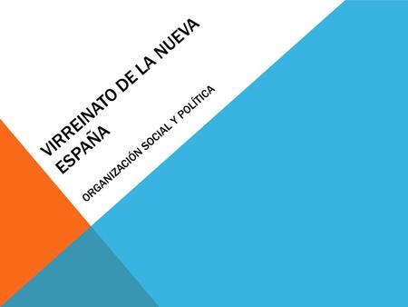 ViRREINATO DE LA NUEVA ESPAÑA organización social y política