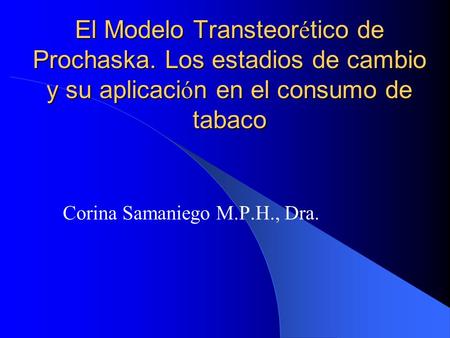 Corina Samaniego M.P.H., Dra.