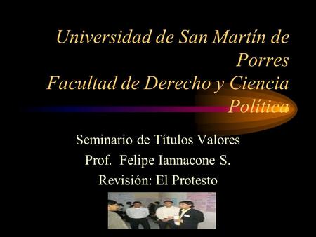 Seminario de Títulos Valores Prof.  Felipe Iannacone S.