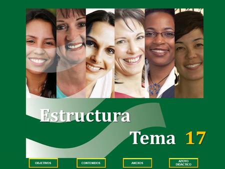 Estructura Tema 17 OBJETIVOS CONTENIDOS ANEXOS APOYO DIDÁCTICO APOYO DIDÁCTICO.