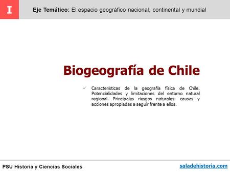 Biogeografía de Chile I