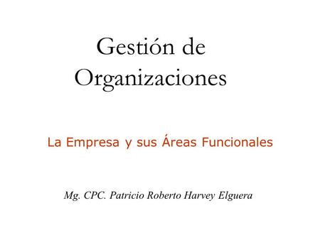 Gestión de Organizaciones