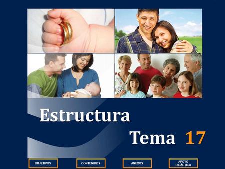 Estructura Tema 17 OBJETIVOS CONTENIDOS ANEXOS APOYO DIDÁCTICO APOYO DIDÁCTICO.