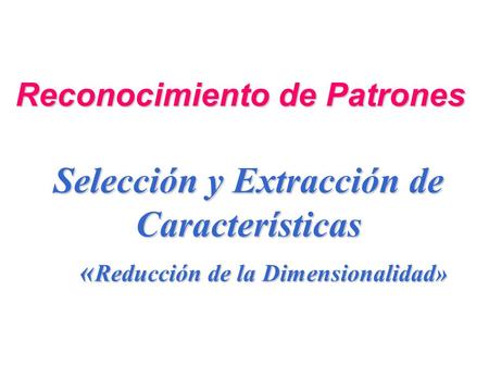 Reconocimiento de Patrones
