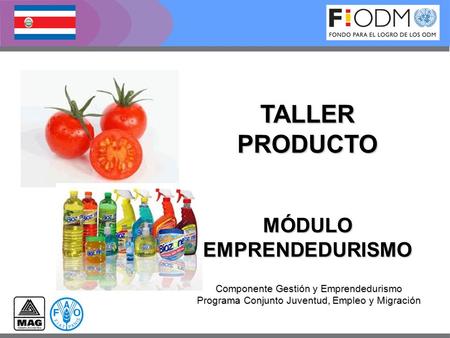 TALLER PRODUCTO MÓDULO EMPRENDEDURISMO