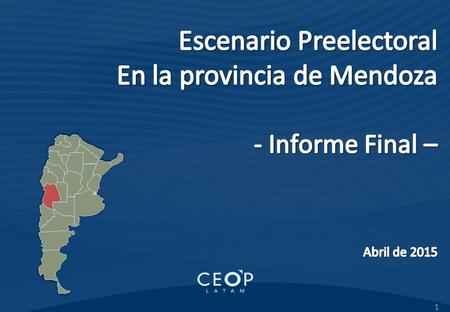 Escenario Preelectoral En la provincia de Mendoza