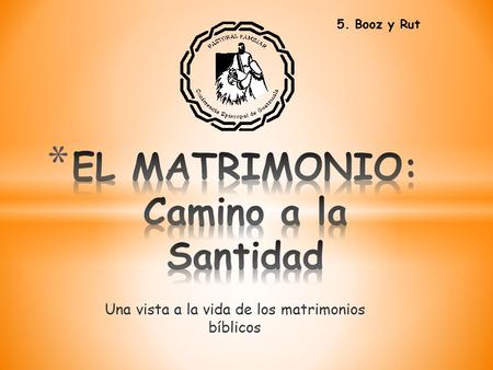 EL MATRIMONIO: Camino a la Santidad