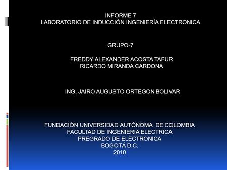 LABORATORIO DE INDUCCIÓN INGENIERÍA ELECTRONICA