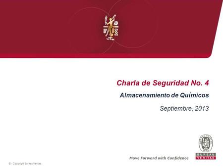 Charla de Seguridad No. 4 Almacenamiento de Químicos Septiembre, 2013
