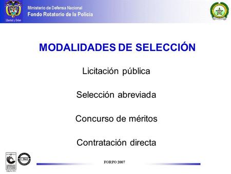 MODALIDADES DE SELECCIÓN