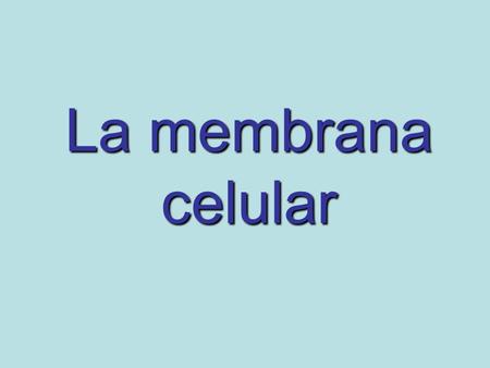 La membrana celular.