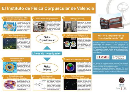 IFIC Instituto de Física Corpuscular El Instituto de Física Corpuscular de Valencia IFIC: en la vanguardia de la investigación desde 1950 El Instituto.