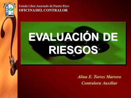 EVALUACIÓN DE RIESGOS Alina E. Torres Marrero Contralora Auxiliar