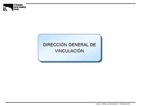 MANUAL INTEGRAL DE ORGANIZACION Y PROCEDIMIENTOS DIRECCIÓN GENERAL DE VINCULACIÓN.