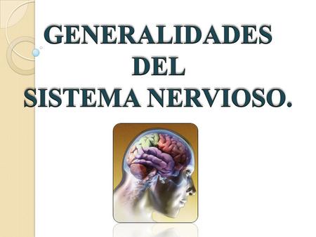 GENERALIDADES DEL SISTEMA NERVIOSO..