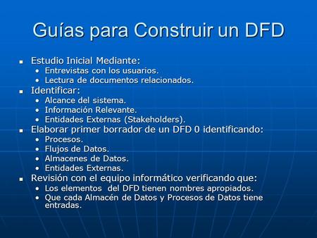 Guías para Construir un DFD