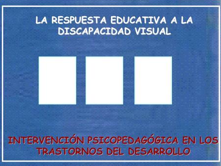 LA RESPUESTA EDUCATIVA A LA DISCAPACIDAD VISUAL