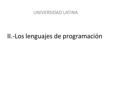 II.-Los lenguajes de programación