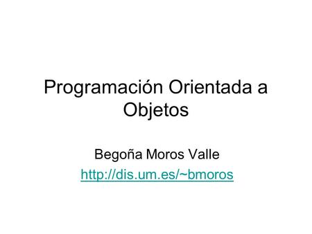 Programación Orientada a Objetos