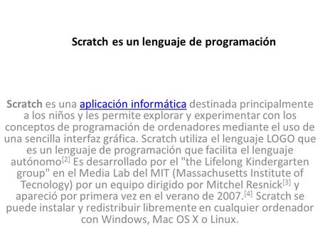 Scratch es un lenguaje de programación