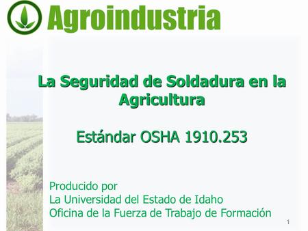 La Seguridad de Soldadura en la Agricultura Estándar OSHA