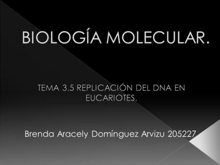 TEMA 3.5 REPLICACIÓN DEL DNA EN EUCARIOTES.