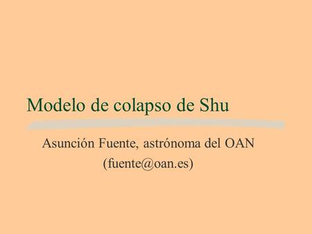 Modelo de colapso de Shu