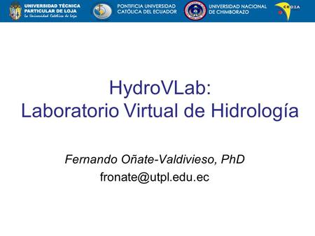 HydroVLab: Laboratorio Virtual de Hidrología