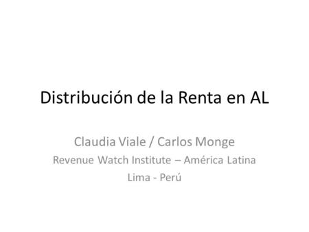 Distribución de la Renta en AL