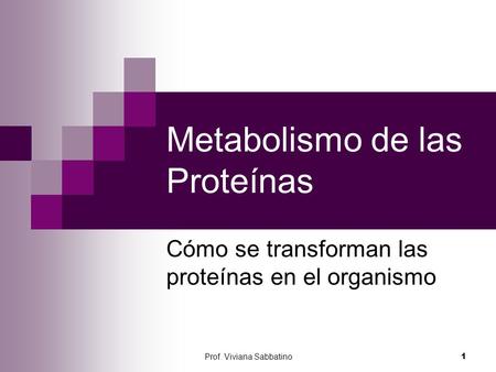 Metabolismo de las Proteínas