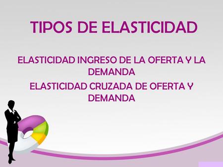 TIPOS DE ELASTICIDAD ELASTICIDAD INGRESO DE LA OFERTA Y LA DEMANDA