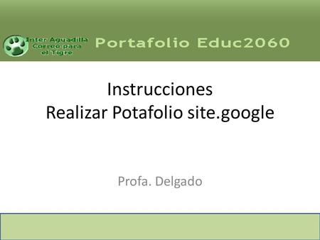 Instrucciones Realizar Potafolio site.google Profa. Delgado.